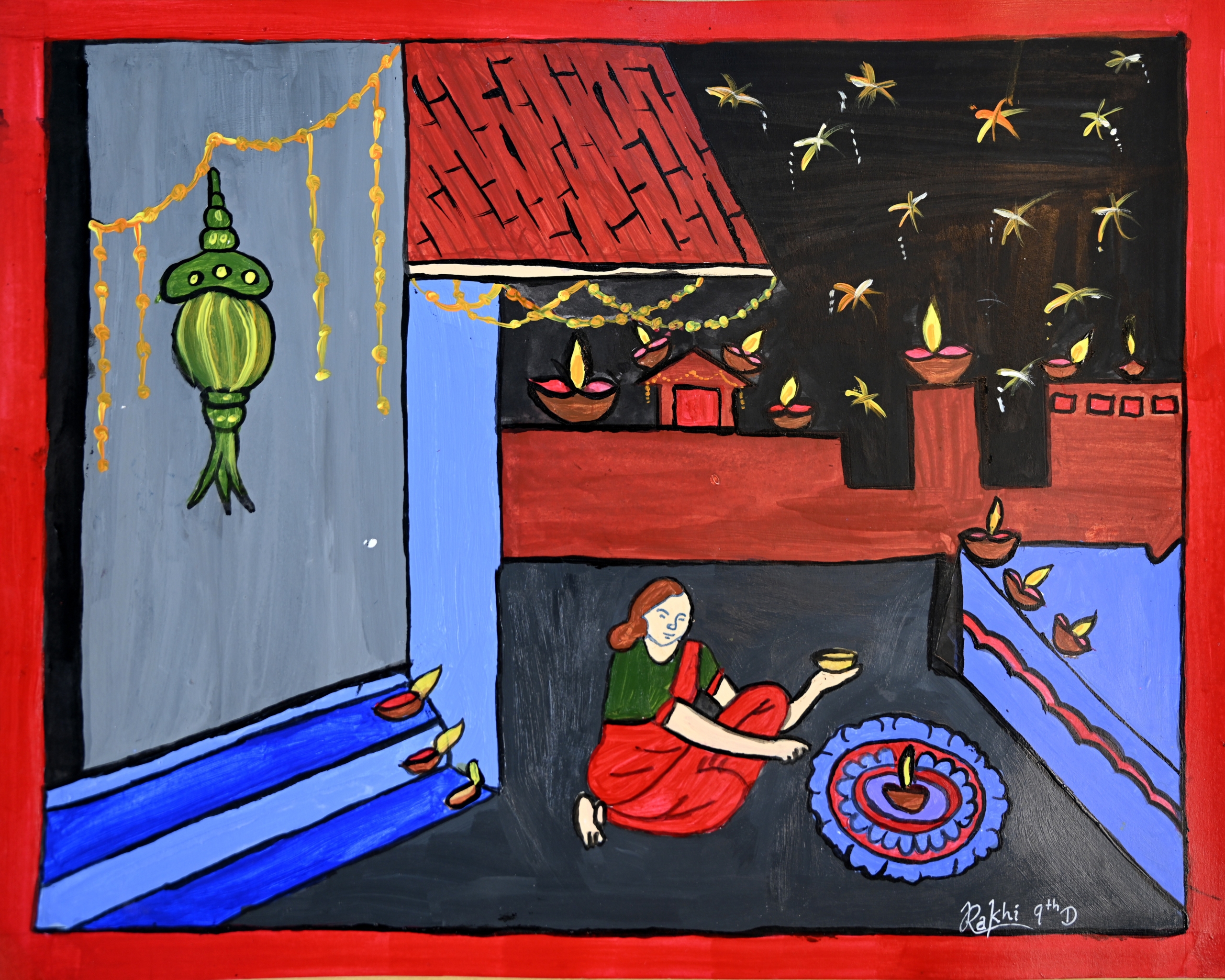 Diwali painting Fleece Blanket by Priyanka Sharma - Pixels